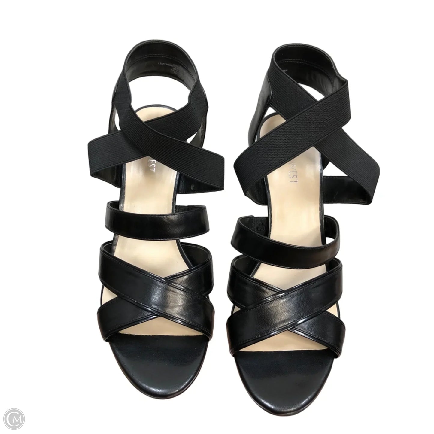 Sandals Heels Stiletto By Nine West In Black, Size: 9.5