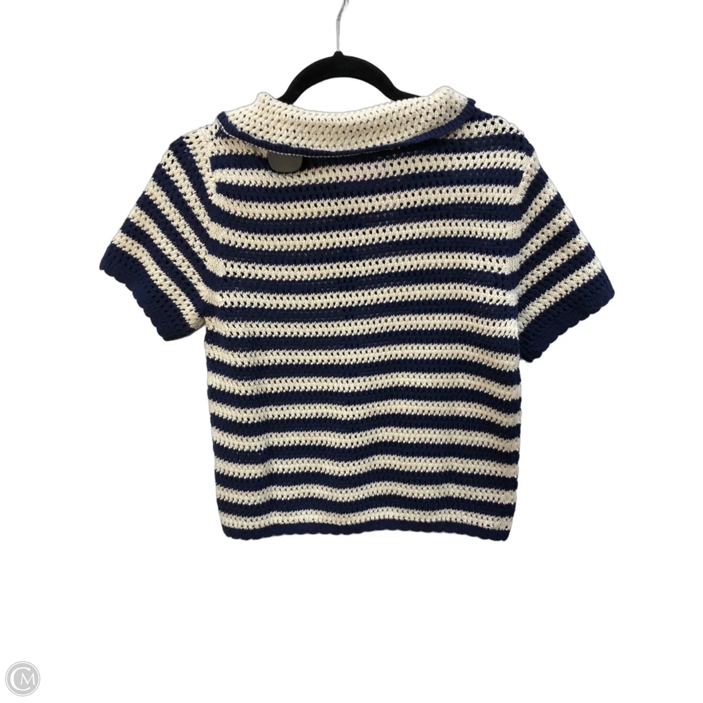 Blouse Short Sleeve By Gap In Striped Pattern, Size: S