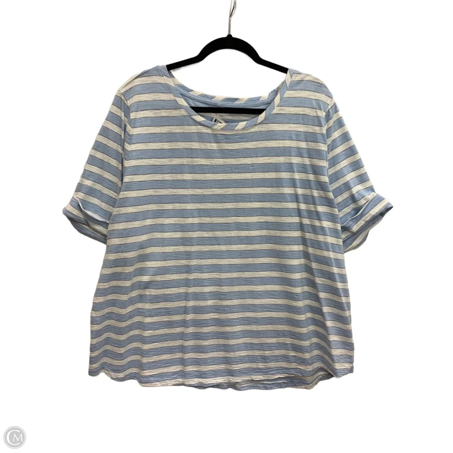 Top Short Sleeve By Talbots In Striped Pattern, Size: 3x