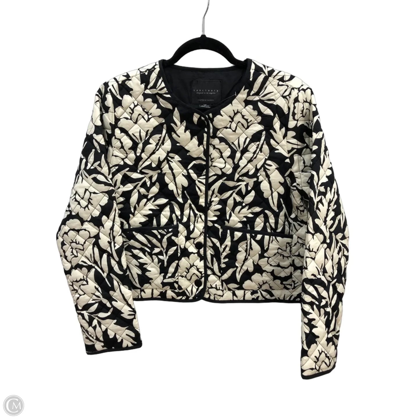 Jacket Puffer & Quilted By Sanctuary In Black & White, Size: S