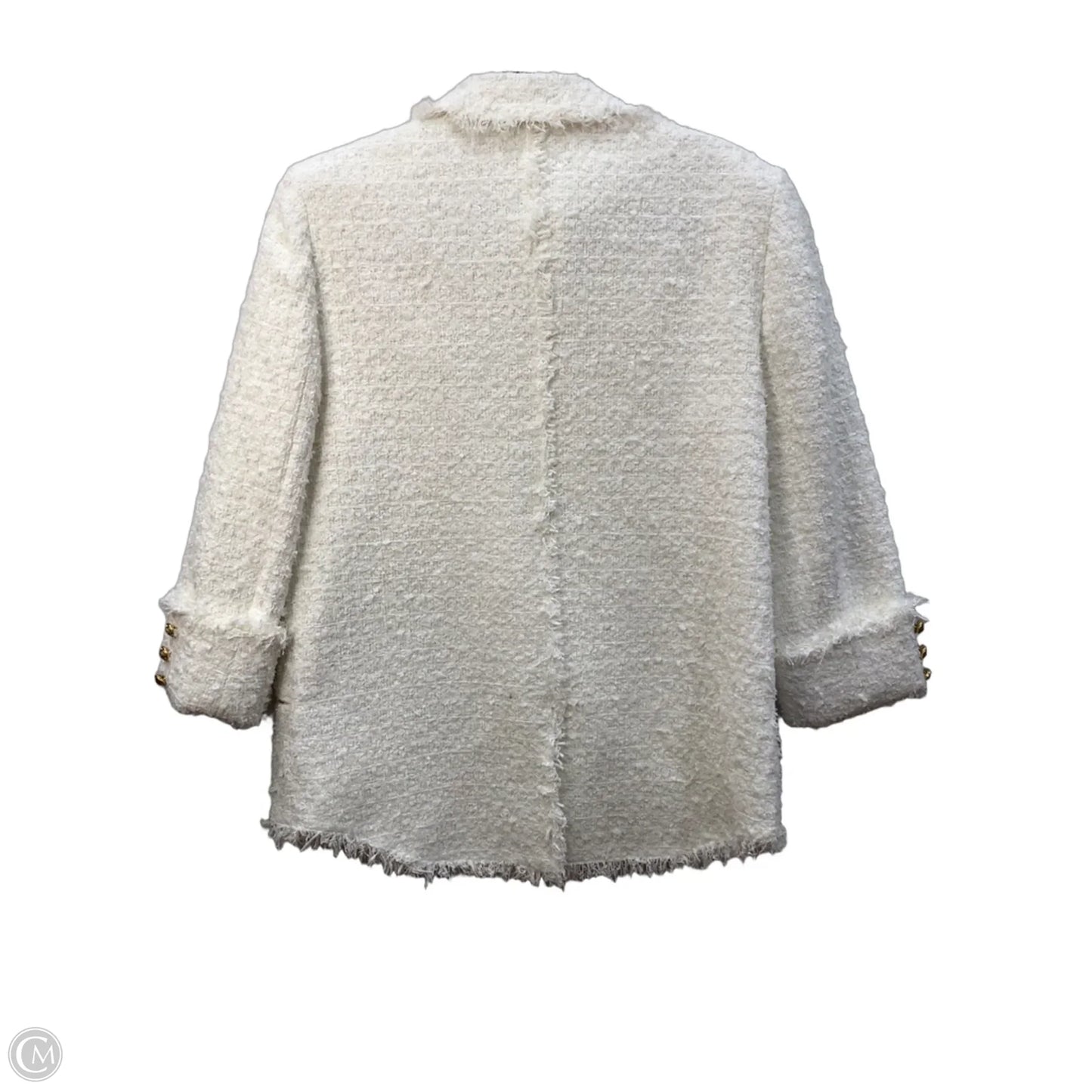 Blazer Luxury Designer By Balmain In White, Size: Xl