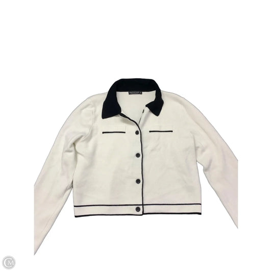 Sweater Cardigan By Emerson Lang In Black & White, Size: L