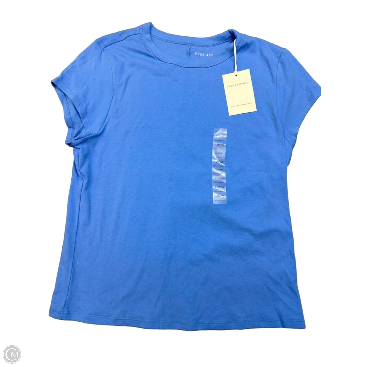Top Short Sleeve Basic By Free Assembly In Blue, Size: L