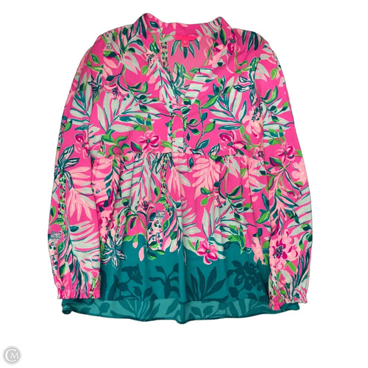 Top Long Sleeve Designer By Lilly Pulitzer In Pink, Size: L