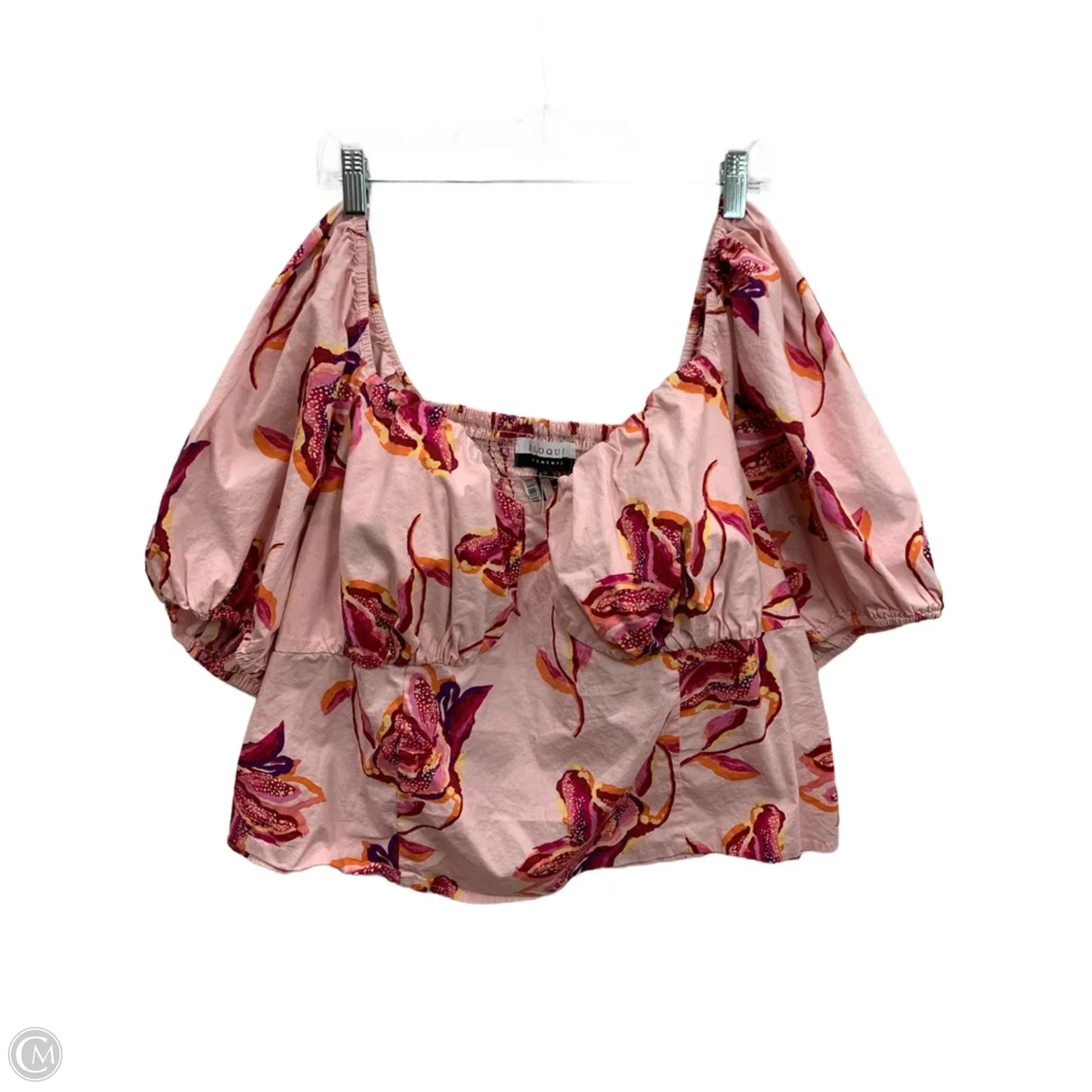 Top Short Sleeve By Eloquii In Pink, Size: 22