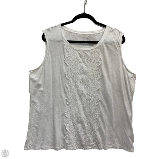 Top Sleeveless By Talbots In White, Size: 2x