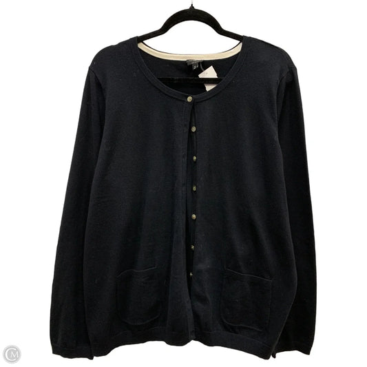 Sweater Cardigan By Talbots In Black, Size: 2x
