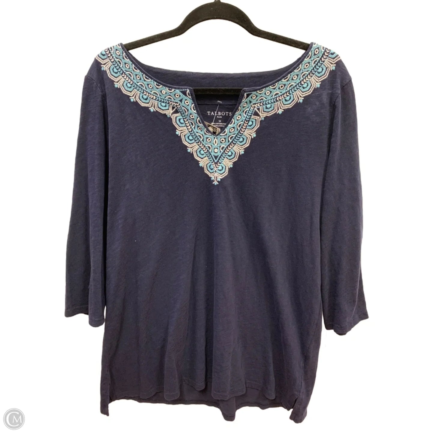 Top Long Sleeve By Talbots In Navy, Size: 1x