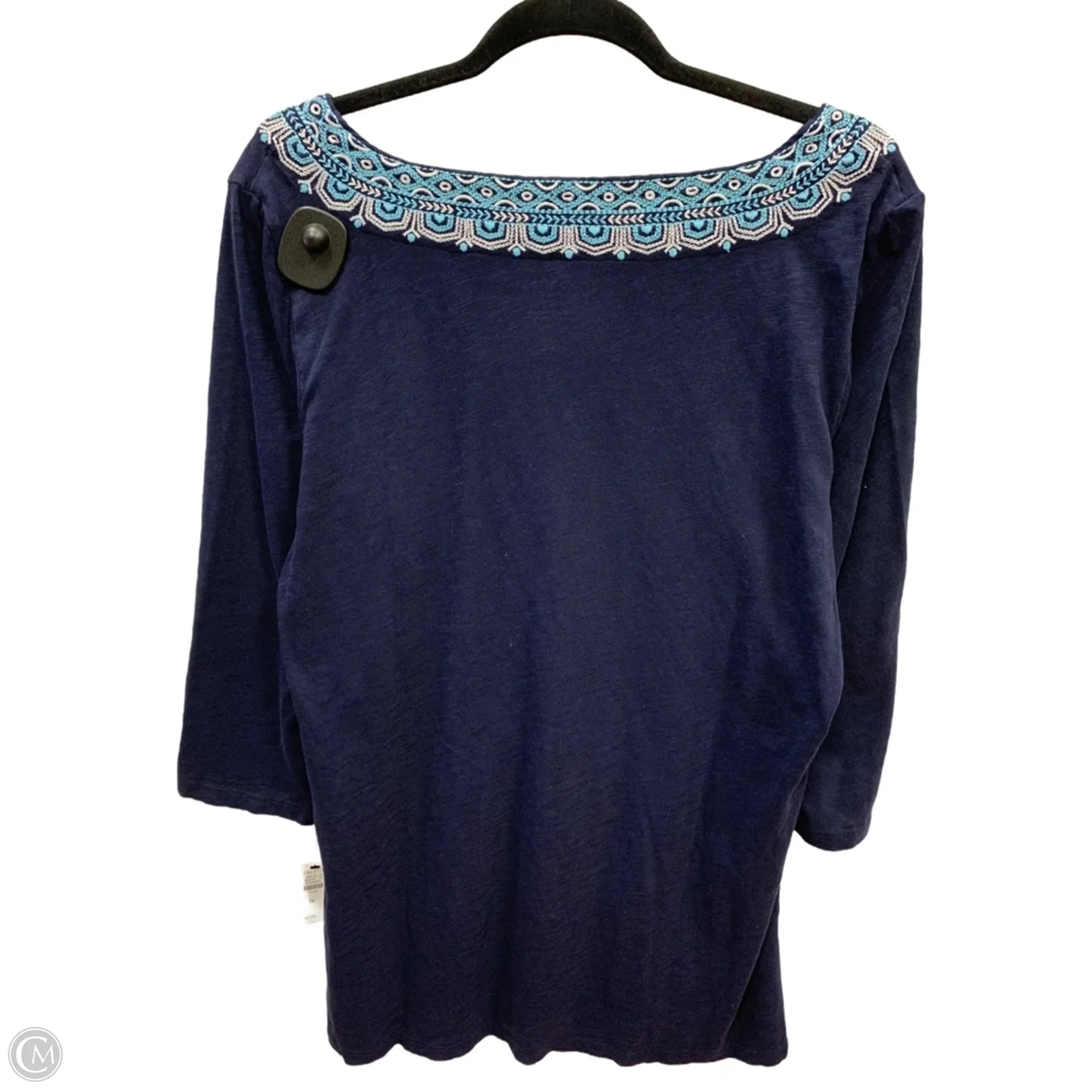 Top Long Sleeve By Talbots In Navy, Size: 1x