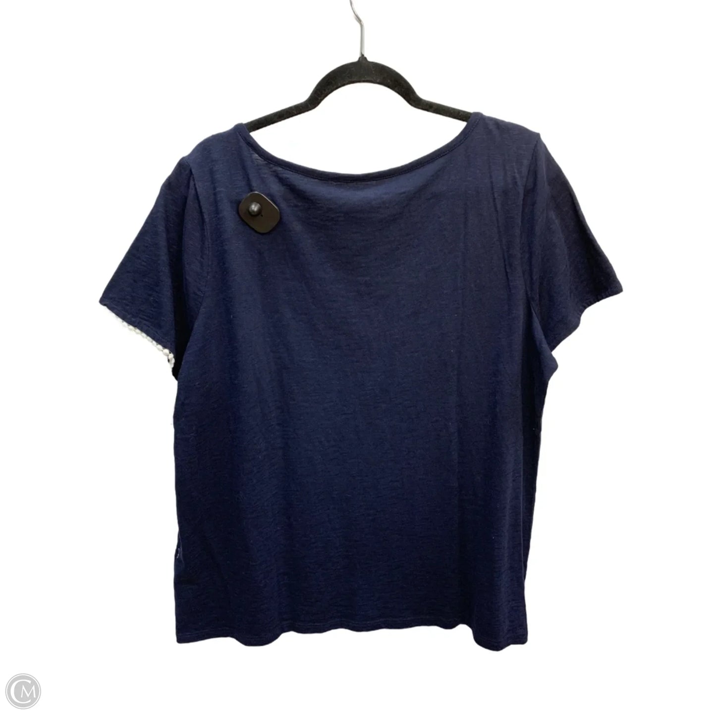 Top Short Sleeve By Talbots In Navy, Size: 1x