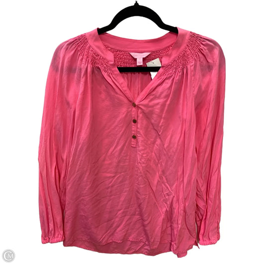 Top Long Sleeve Designer By Lilly Pulitzer In Pink, Size: S