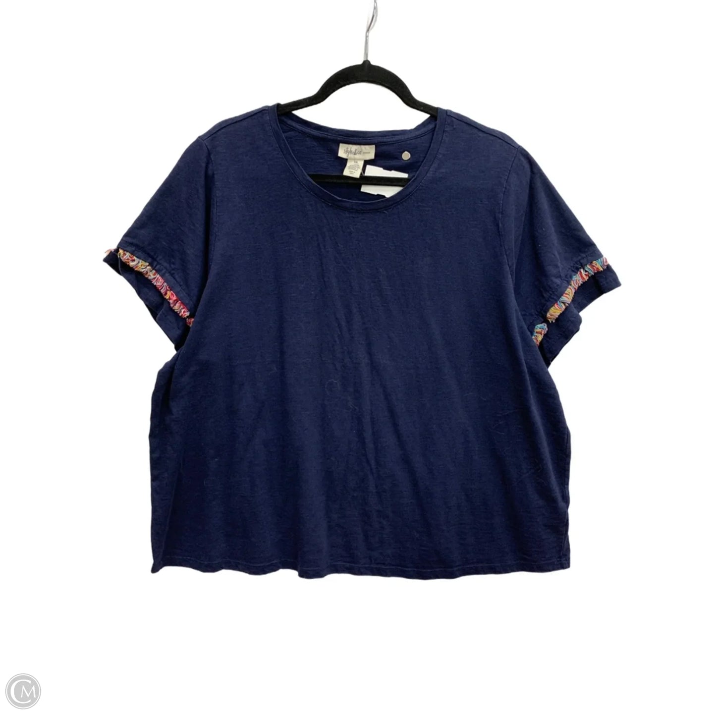 Top Short Sleeve By Style And Company In Navy, Size: 3x