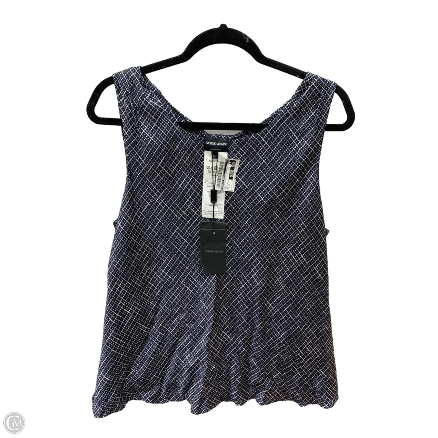 Top Sleeveless Luxury Designer By Giorgio Armani In Navy, Size: 1x