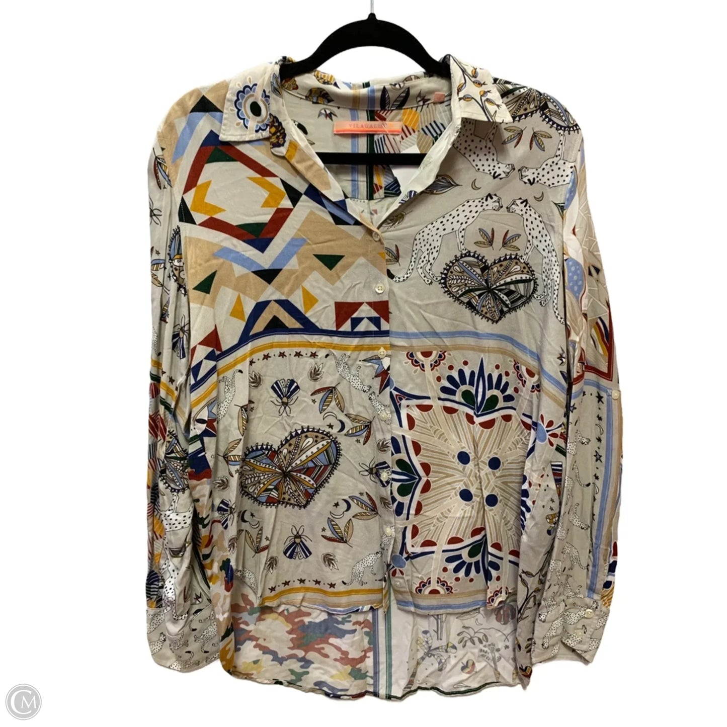 Top Long Sleeve By Cma In Grey, Size: L