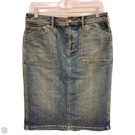 Skirt Midi By Lauren By Ralph Lauren In Blue Denim, Size: 4