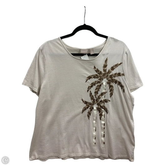 Top Short Sleeve By Chicos In Cream, Size: 16