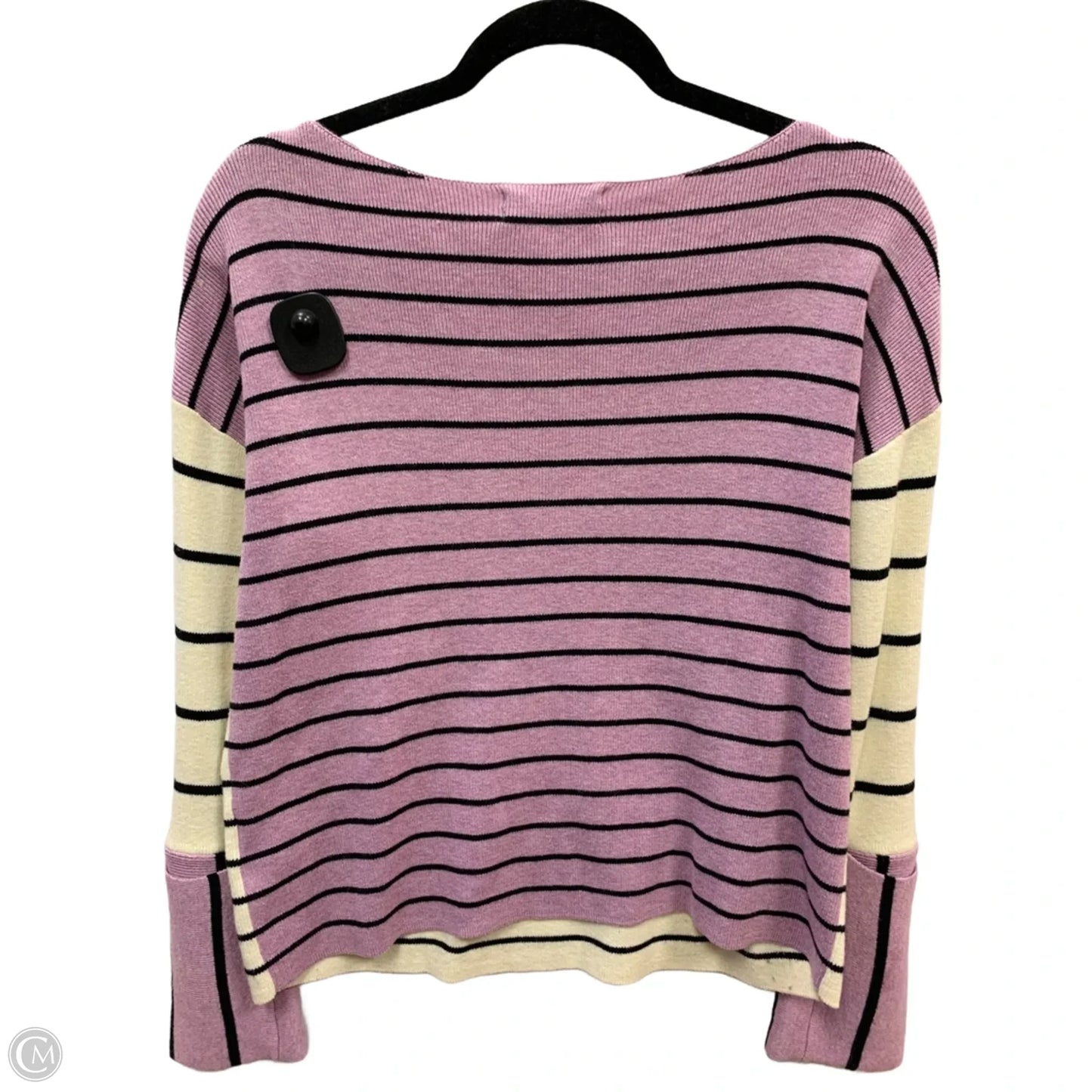 Sweater By Anthropologie In Cream & Purple, Size: Xs