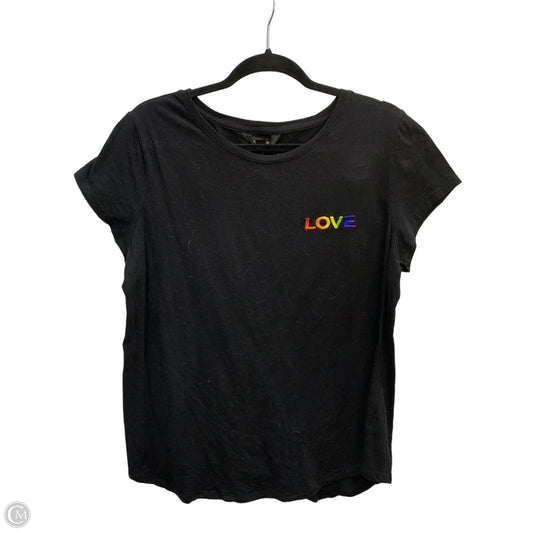 Top Short Sleeve By Simply Vera In Black, Size: Xl