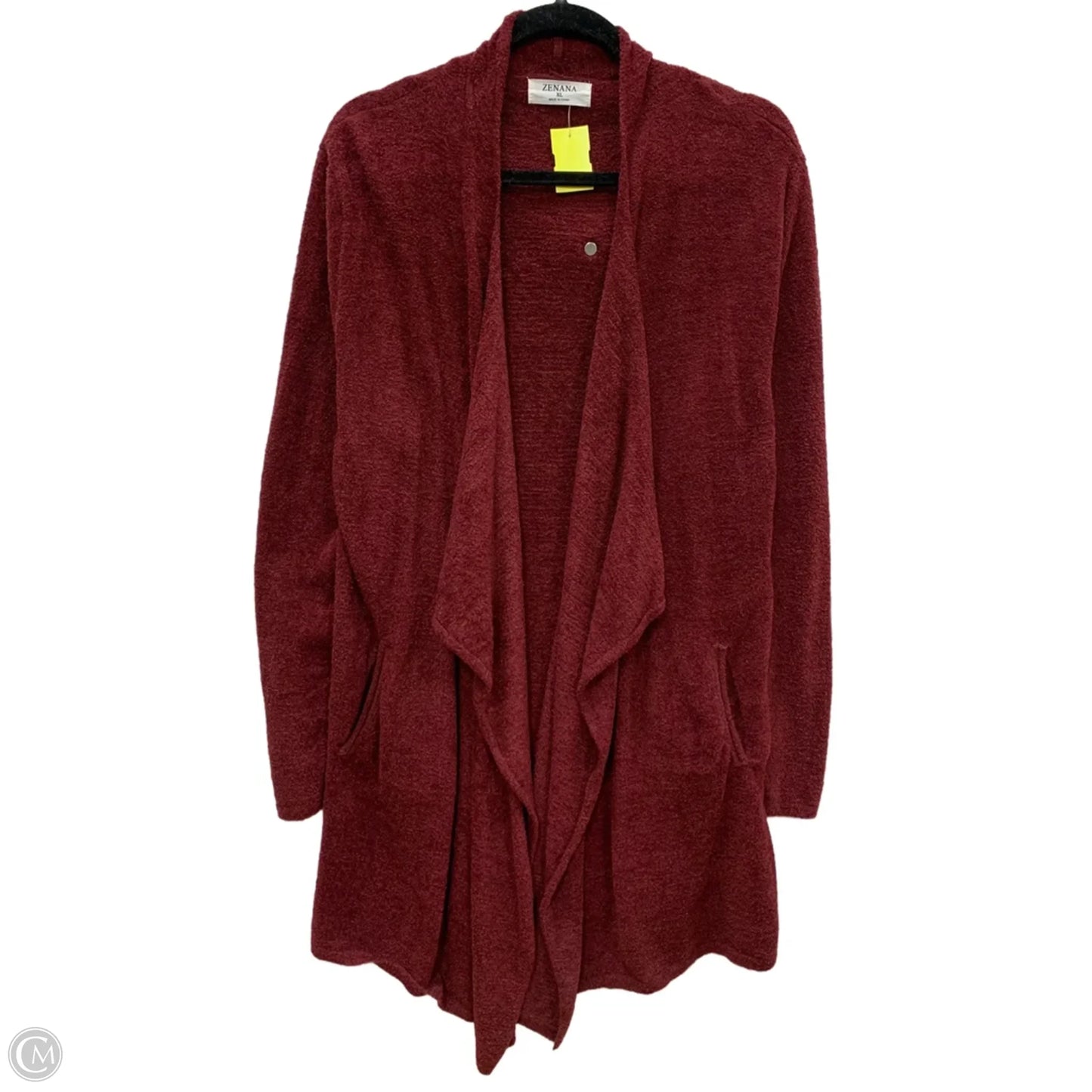 Sweater Cardigan By Zenana In Red, Size: Xl