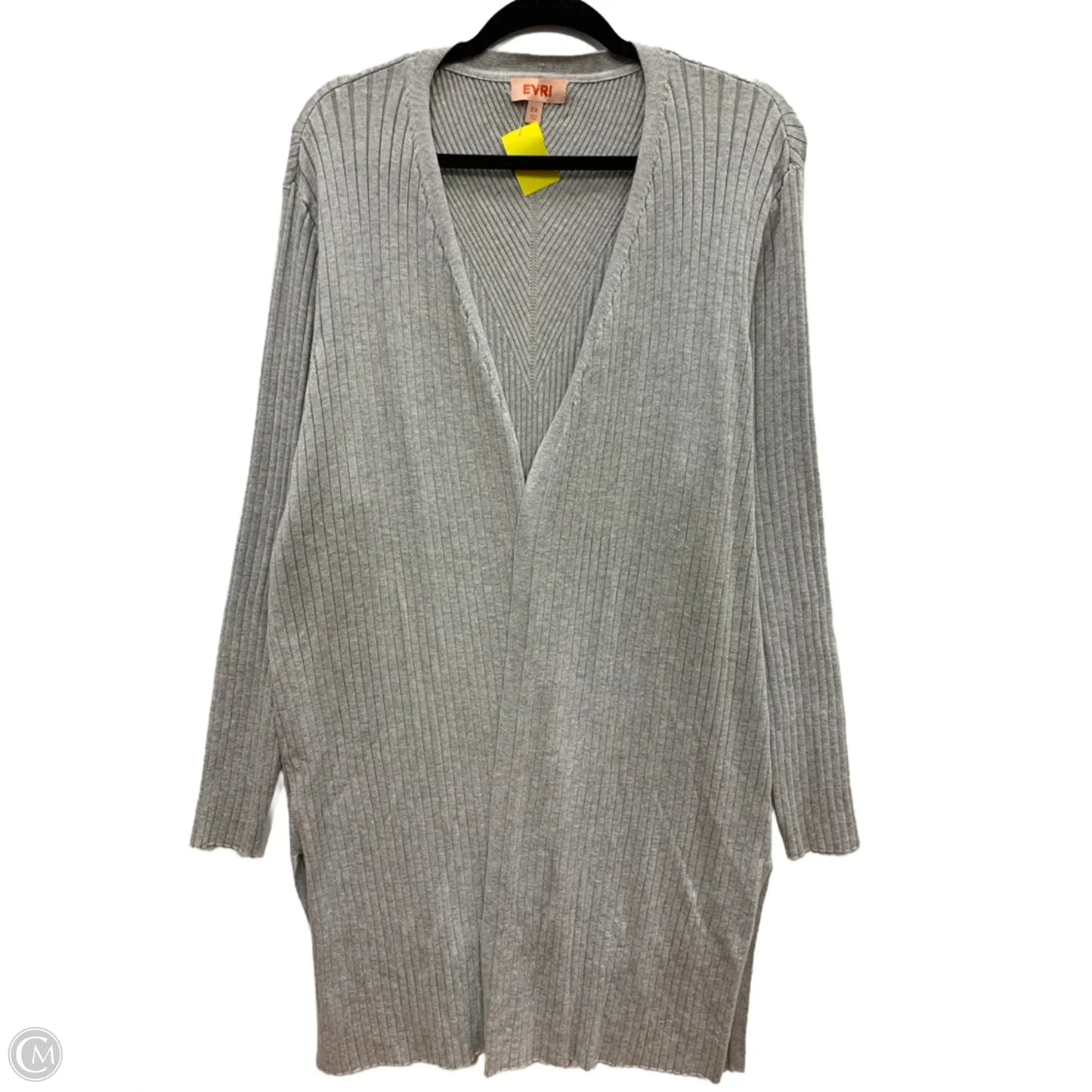 Sweater Cardigan By Evri In Grey, Size: 2x