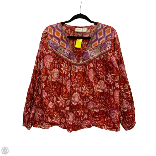Top Long Sleeve By Rachel Zoe In Red, Size: L