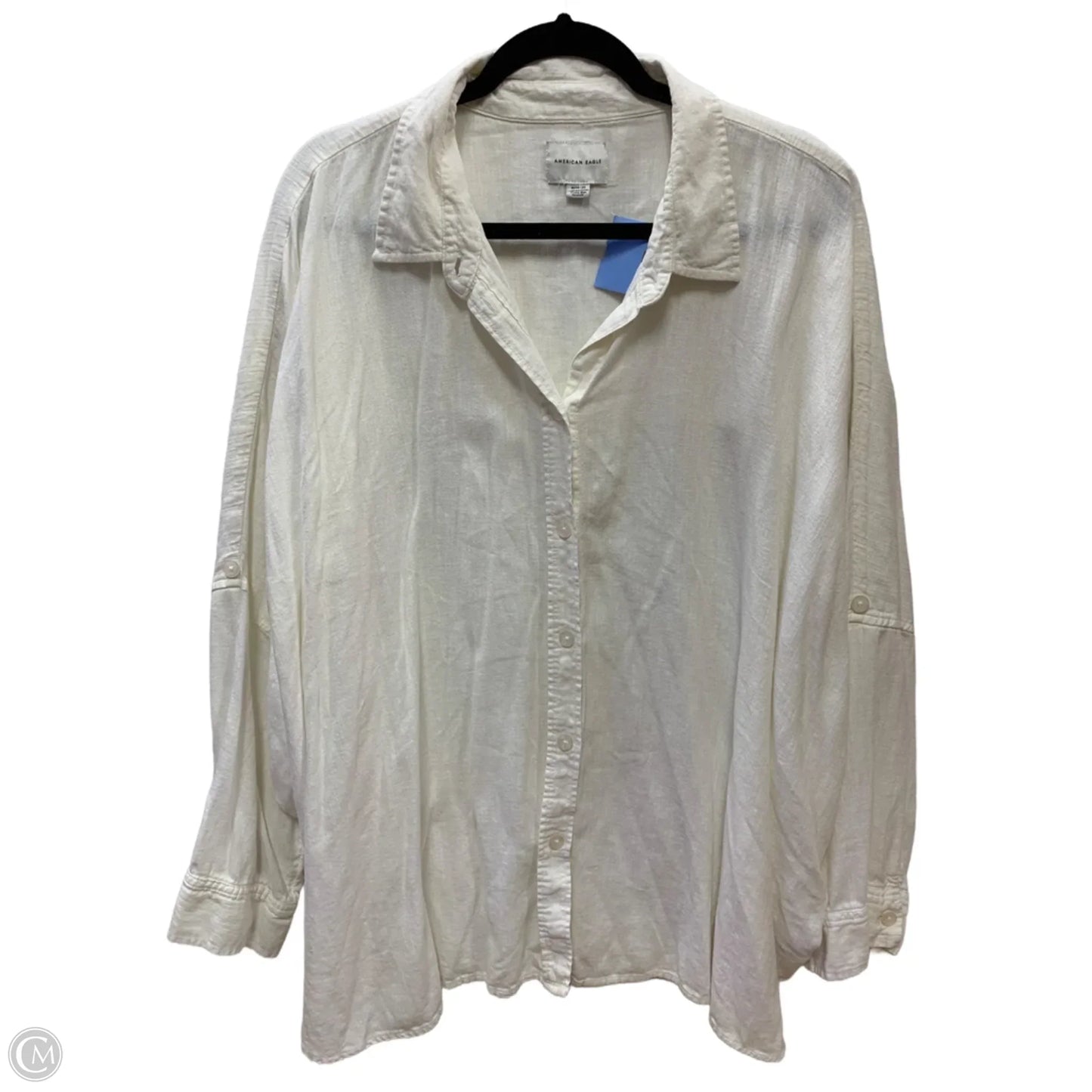 Top Long Sleeve By American Eagle In White, Size: Xl