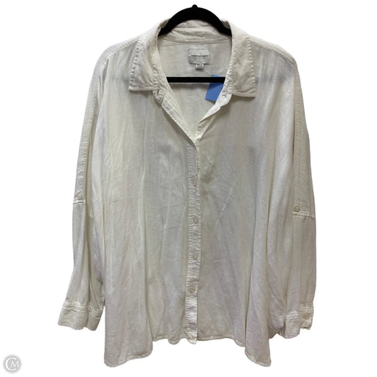Top Long Sleeve By American Eagle In White, Size: Xl