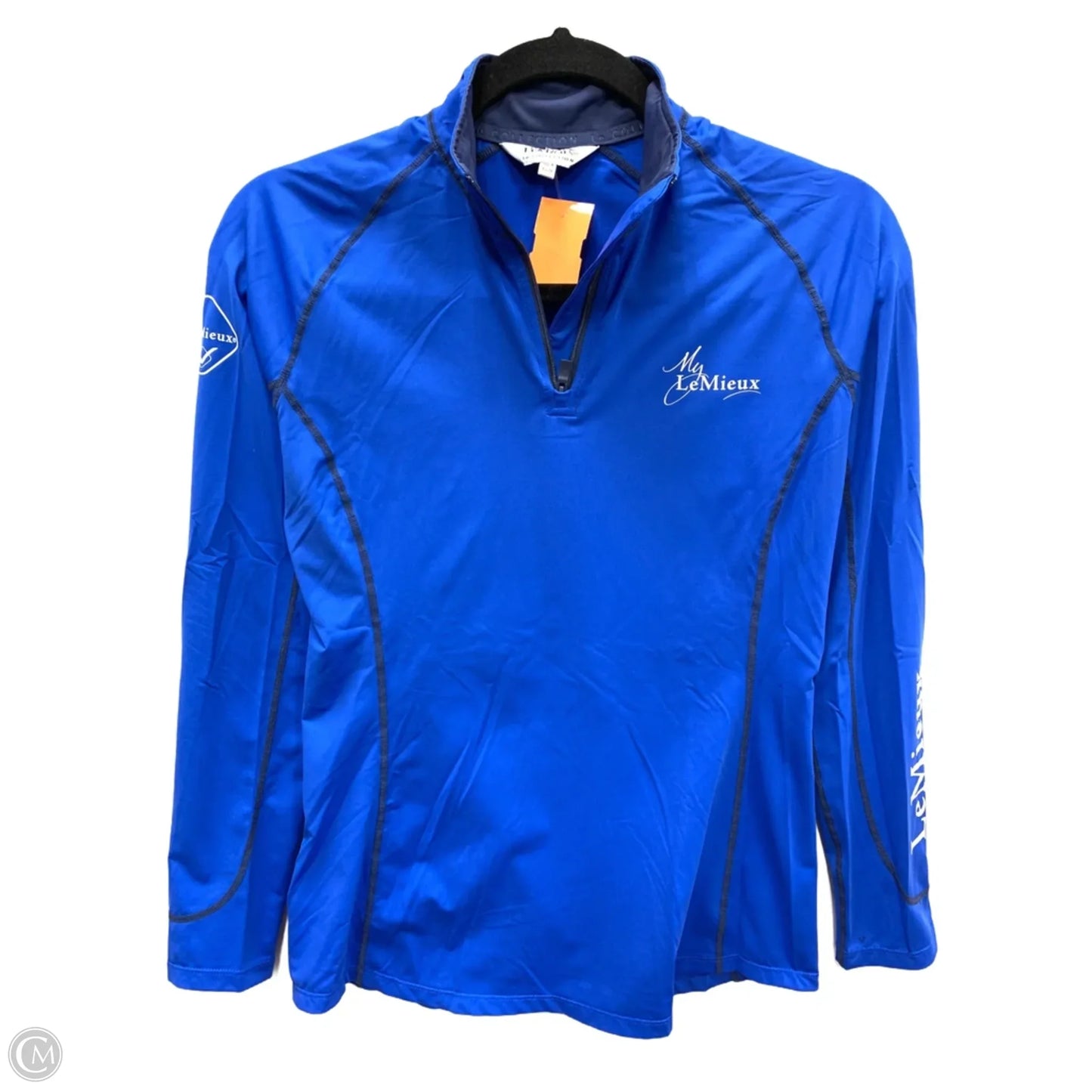 Athletic Top Long Sleeve Collar By Cmc In Blue, Size: S