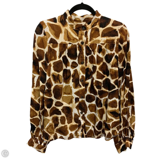 Top Long Sleeve By Banana Republic In Animal Print, Size: S