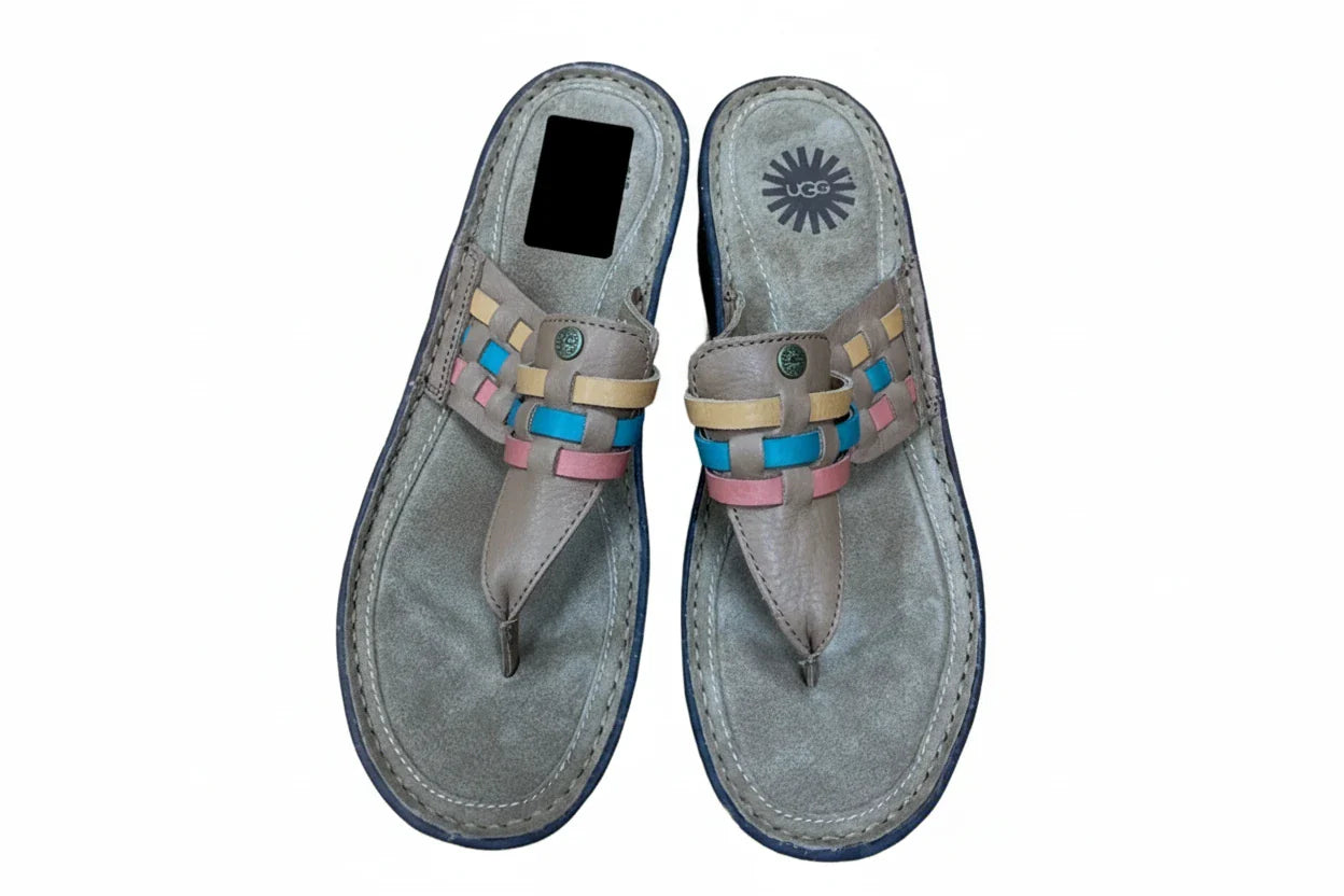 Sandals Designer By Ugg In Brown, Size: 9