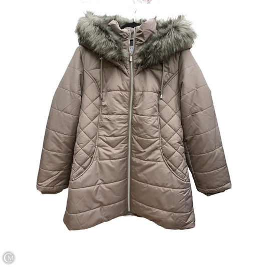 Coat Puffer & Quilted By Susan Graver In Grey, Size: L