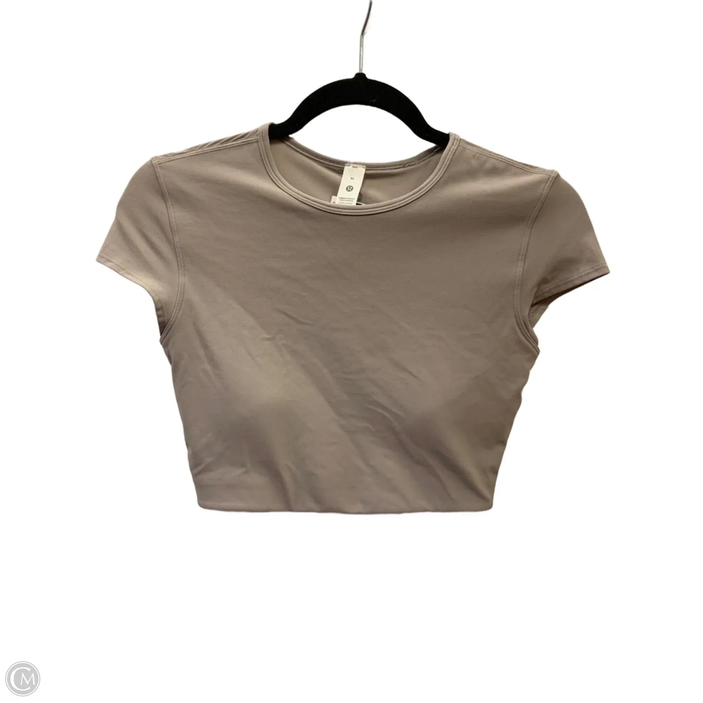 Athletic Top Short Sleeve By Lululemon In Grey, Size: M