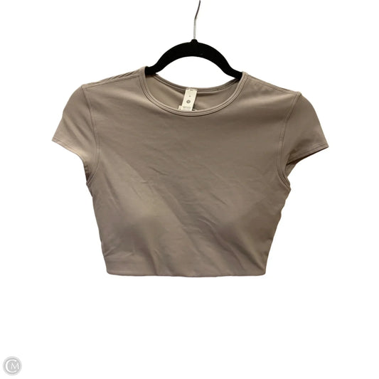 Athletic Top Short Sleeve By Lululemon In Grey, Size: M
