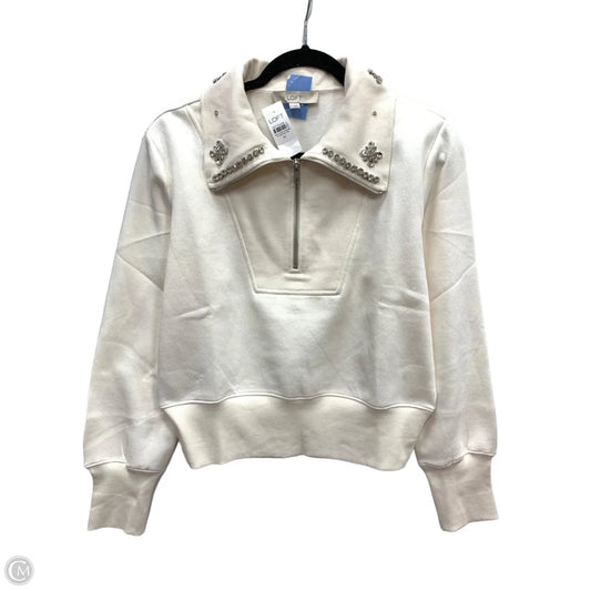 Sweatshirt Collar By Loft In Cream, Size: M