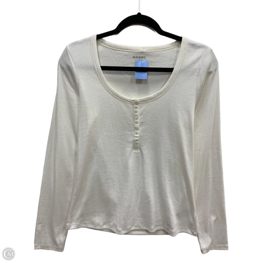Top Long Sleeve By Old Navy In White, Size: L