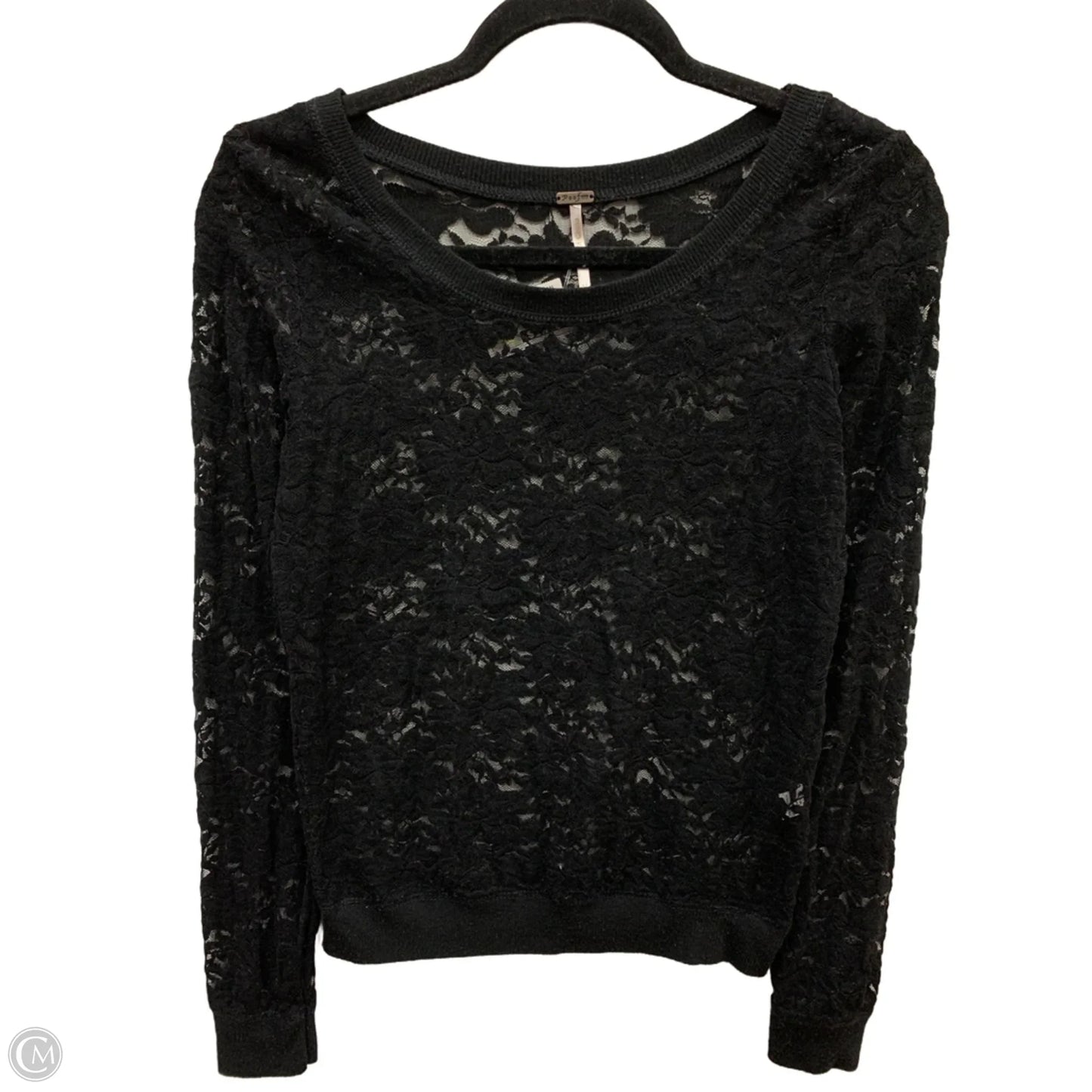 Top Long Sleeve By Poof In Black, Size: M