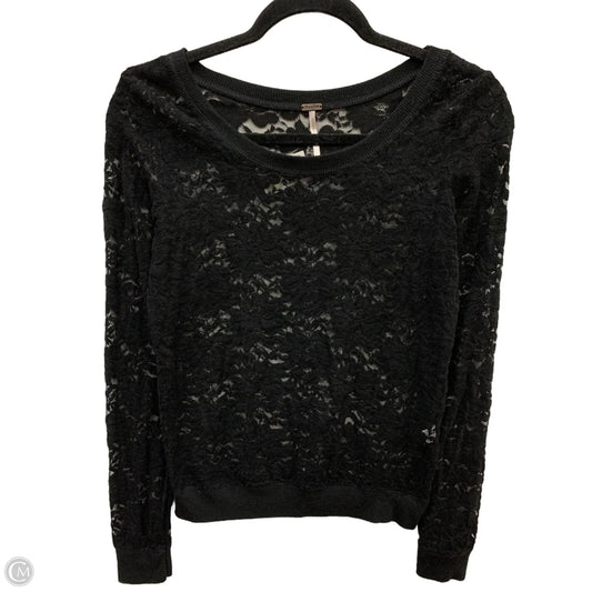 Top Long Sleeve By Poof In Black, Size: M