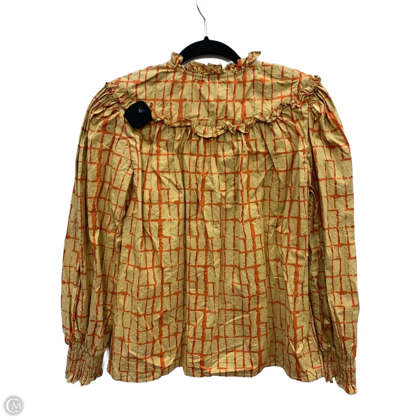 Blouse Long Sleeve By Clothes Mentor In Orange, Size: S