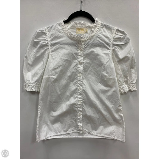 Blouse Short Sleeve By Nation In White, Size: S