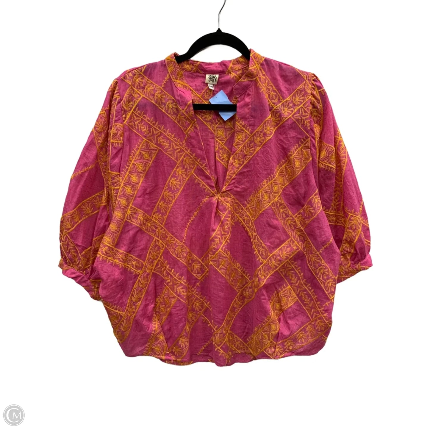 Blouse Long Sleeve By Ivy Jane In Orange & Pink, Size: S
