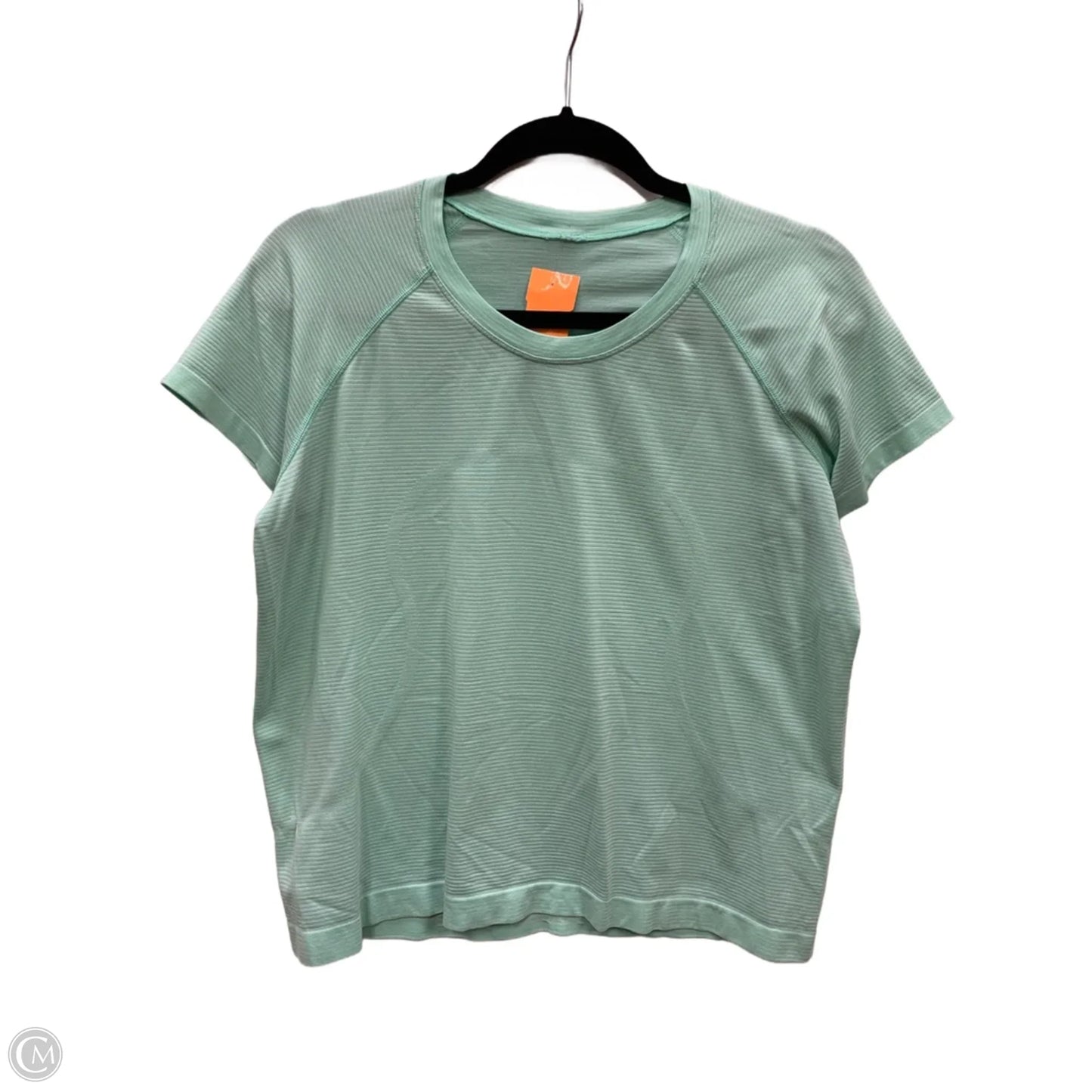 Athletic Top Short Sleeve By Lululemon In Green, Size: 12