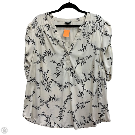 Blouse Short Sleeve By Torrid In Cream, Size: 3x