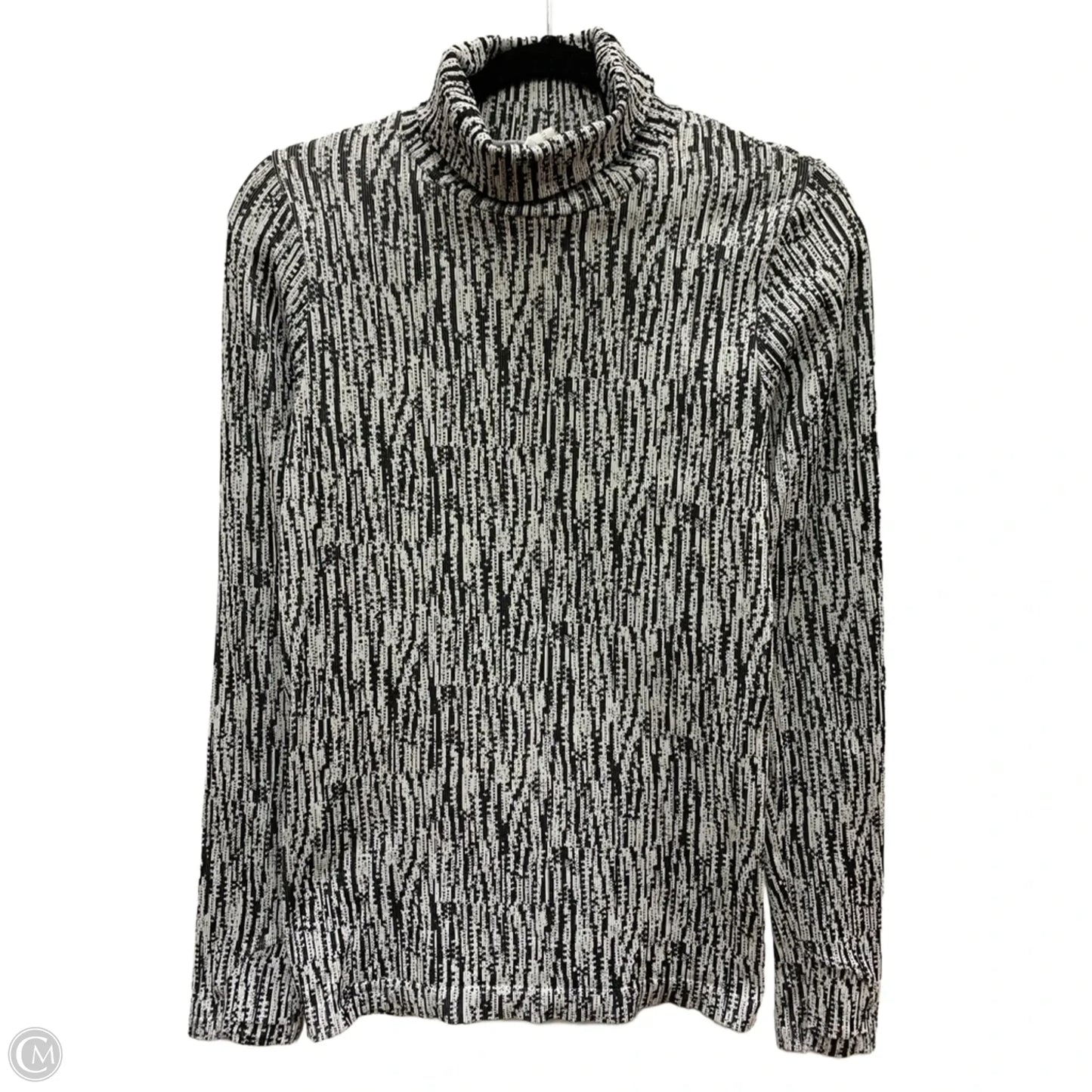 Athletic Top Long Sleeve Crewneck By Athleta In Black & White, Size: S