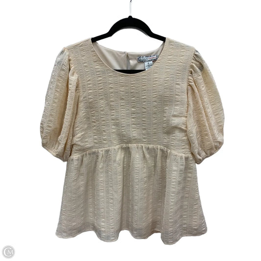 Blouse Short Sleeve By Flying Tomato In Cream, Size: M