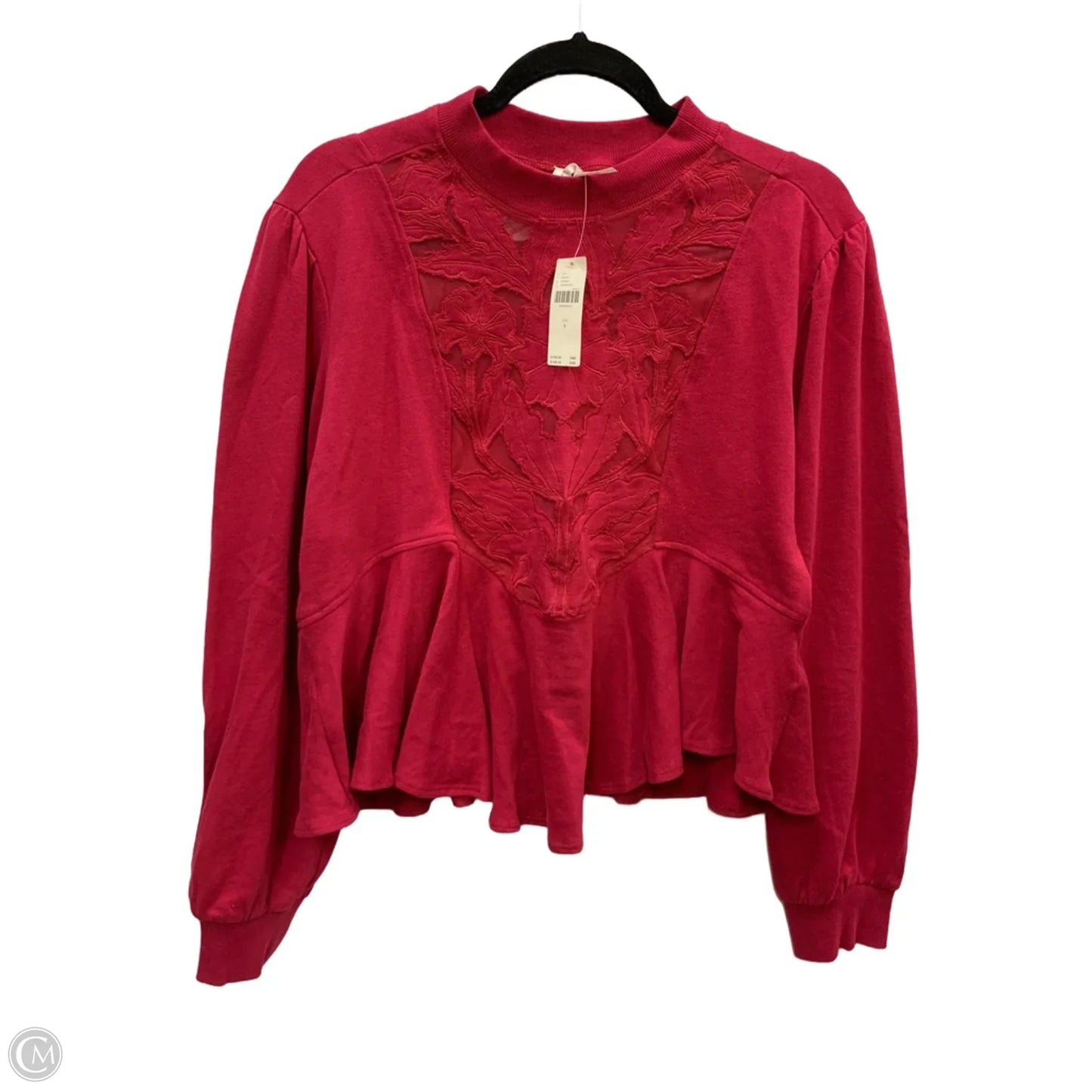 Top Long Sleeve By Anthropologie In Maroon, Size: S