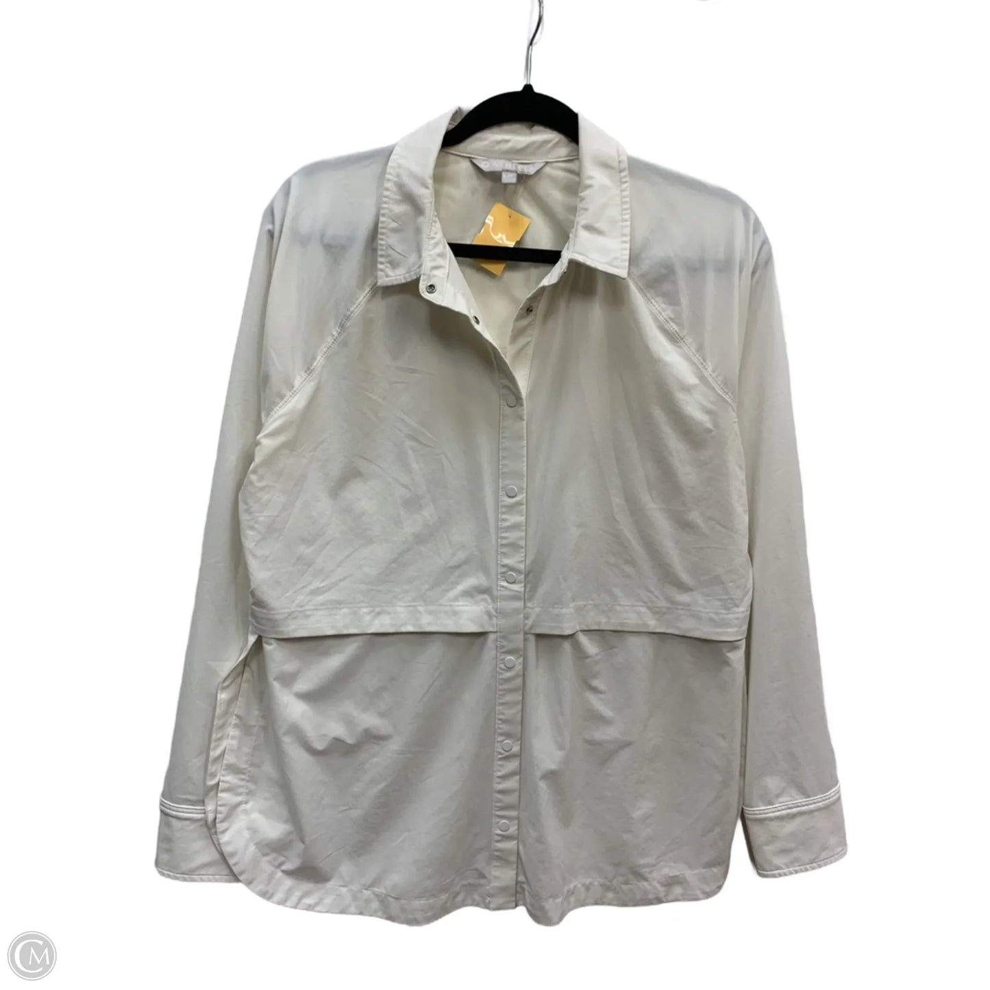 Athletic Top Long Sleeve Collar By Athleta In White, Size: M