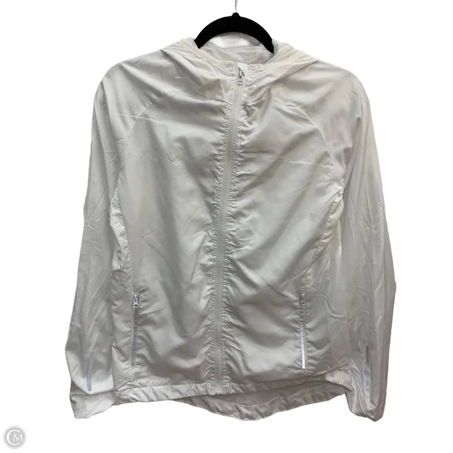 Athletic Jacket By Clothes Mentor In White, Size: M