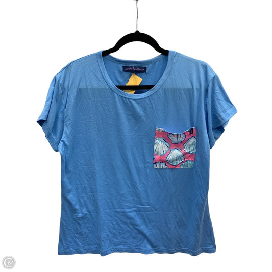 Top Short Sleeve By Simply Southern In Blue, Size: M