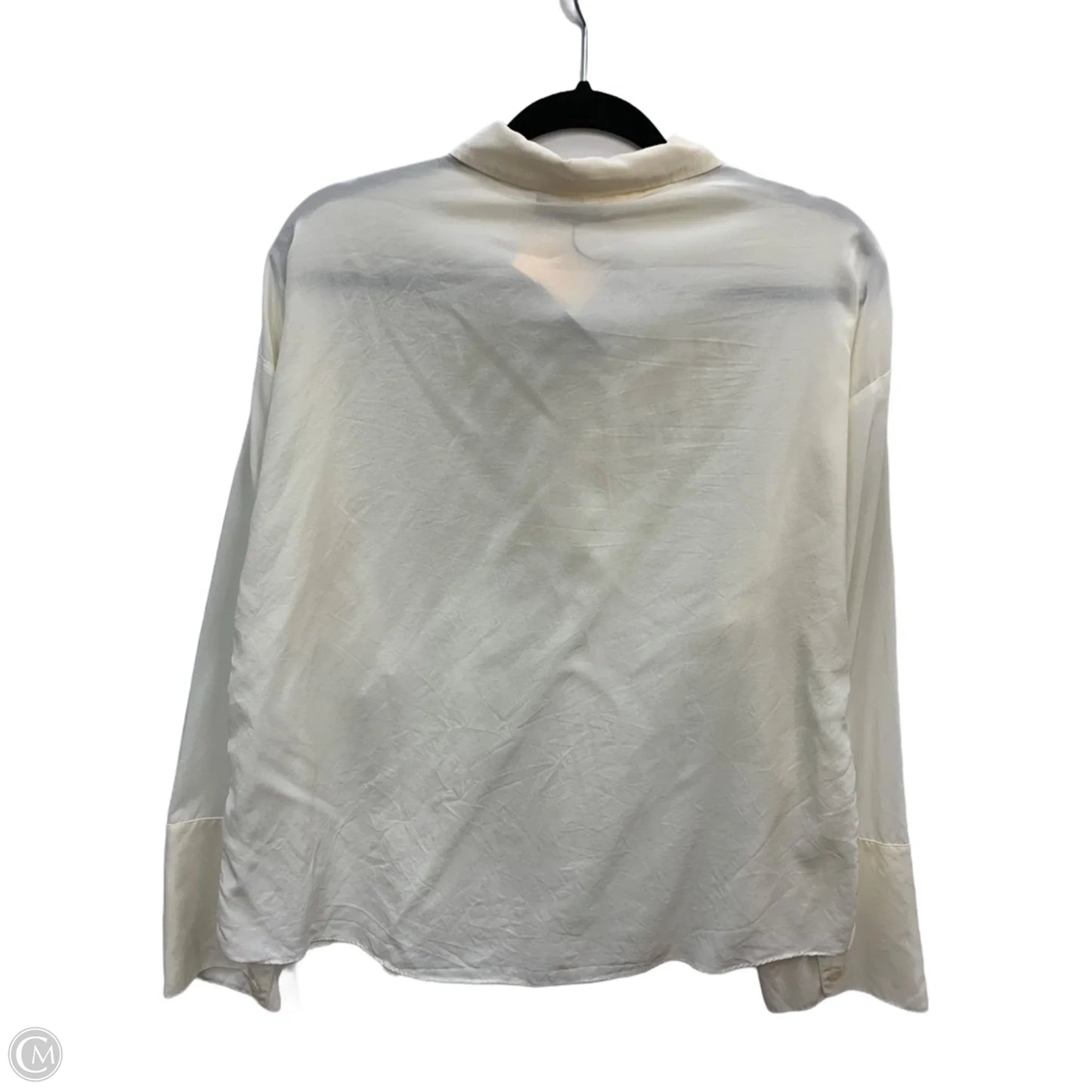Blouse Long Sleeve By Rebecca Taylor In Cream, Size: L