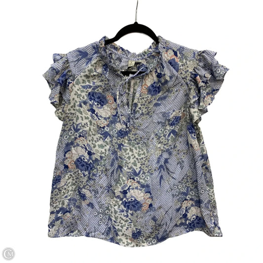 Blouse Short Sleeve By Joie In Blue, Size: L
